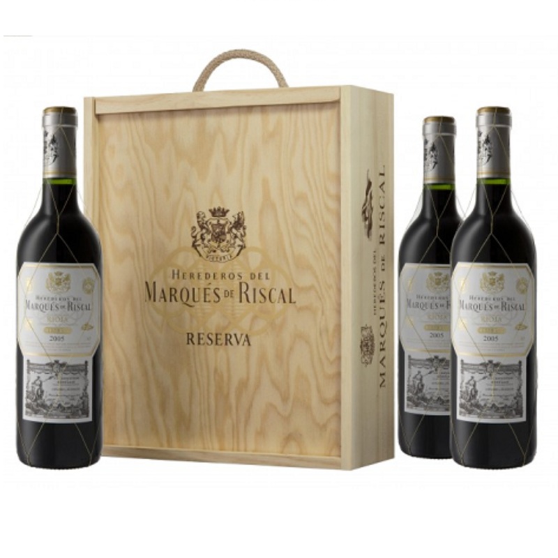 Rioja Reserva 2020 Marqus de Riscal - 3 bottle wooden box